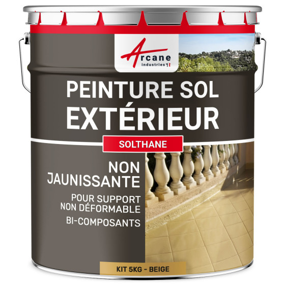 Peinture Béton Extérieur Sol - SOLTHANE-Kit5kg-Beige-ral-1001-Aspect / Couleur Peinture Béton Extérieur Sol - SOLTHANE-Kit5kg-Beige-ral-1001-Aspect / Couleur