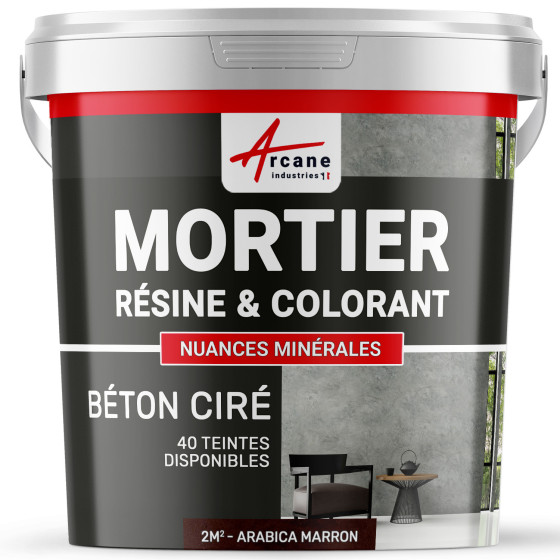 1-Main-béton ciré sans primaire ni vernis de finition-2m2-Arabica-Marron-Aspect / Couleur
