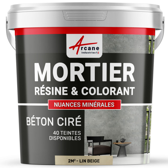 1-Main-béton ciré sans primaire ni vernis de finition-2m2-Lin-Beige-Aspect / Couleur