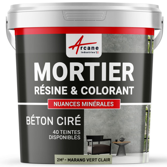 1-Main-béton ciré sans primaire ni vernis de finition-2m2-Marang-Vert-Clair-Aspect / Couleur