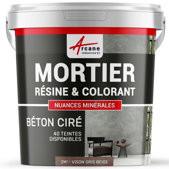 1-Main-béton ciré sans primaire ni vernis de finition-2m2-Vison-Gris-beige-Aspect / Couleur