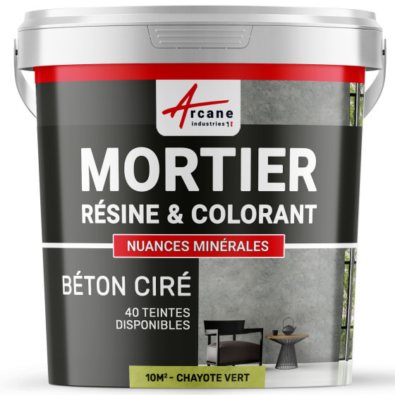 1-Main-béton ciré sans primaire ni vernis de finition-10m2-Chayote-Vert-Aspect / Couleur