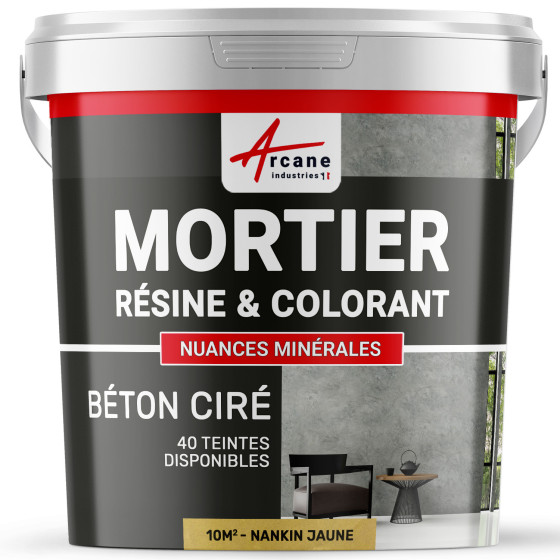 1-Main-béton ciré sans primaire ni vernis de finition-10m2-Nankin-Jaune-Aspect / Couleur