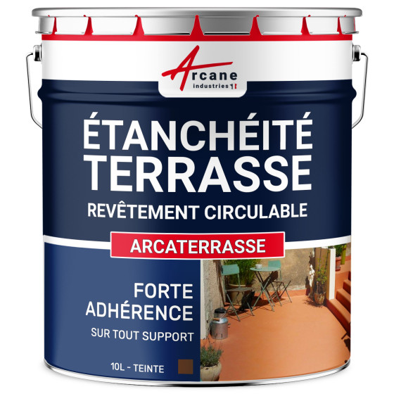 Peinture d'étanchéité pour terrasse - Revêtement extérieur à base de résine  : ARCATERRASSE-10L-Taupe-Couleur / Aspect