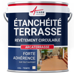 Peinture d'étanchéité pour terrasse - Revêtement extérieur à base de résine : ARCATERRASSE-2-5L-Sable-Couleur / Aspect