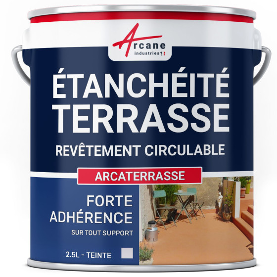 Peinture d'étanchéité pour terrasse - Revêtement extérieur à base de résine : ARCATERRASSE-2-5L-Gris-Couleur / Aspect Peinture d'étanchéité pour terrasse - Revêtement extérieur à base de résine : ARCATERRASSE-2-5L-Gris-Couleur / Aspect