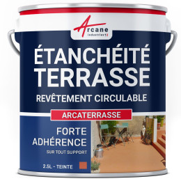 Peinture d'étanchéité pour terrasse - Revêtement extérieur à base de résine  : ARCATERRASSE-2-5L-Tuile-Couleur / Aspect