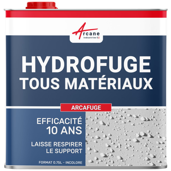 Produit hydrofuge pour toiture façade matériaux poreux: ARCAFUGE-0-75L-jusqua3-75m2-Transparente-Couleur / Aspect