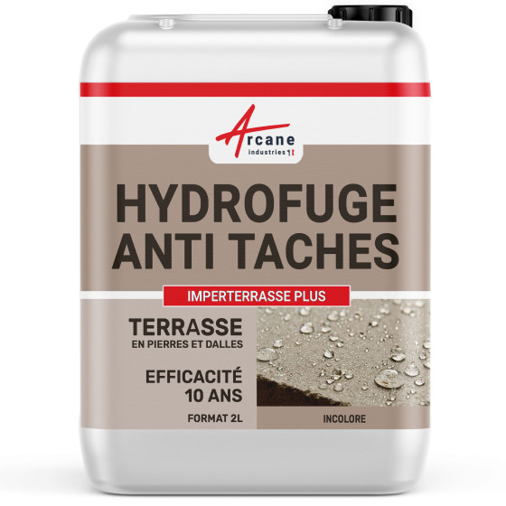 Hydrofuge oléofuge terrasse  : IMPERTERRASSE PLUS-2L-env-12m2-Incolore-Couleur / Aspect