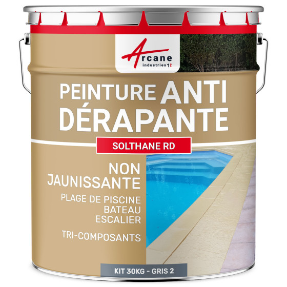 Peinture antidérapante sol extérieur intérieur - RÉSINE SOLTHANE RD-kit30kg-Gris-2-ral-7046-Aspect / Couleur Peinture antidérapante sol extérieur intérieur - RÉSINE SOLTHANE RD-kit30kg-Gris-2-ral-7046-Aspect / Couleur