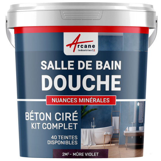 1-Main-Kit B‚ton Cir‚ Salle de Bain : Enduit imperm‚able-kit2m2-Mure-Violet-Aspect / Couleur 1-Main-Kit B‚ton Cir‚ Salle de Bain : Enduit imperm‚able-kit2m2-Mure-Violet-Aspect / Couleur