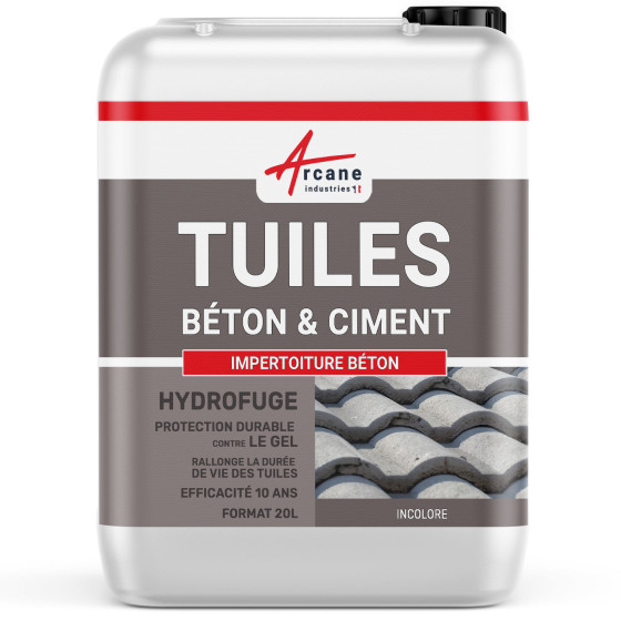 Hydrofuge imperméabilisant incolore pour toiture en béton ciment : IMPERTOITURE BETON-20L-Transparent-Couleur / Aspect