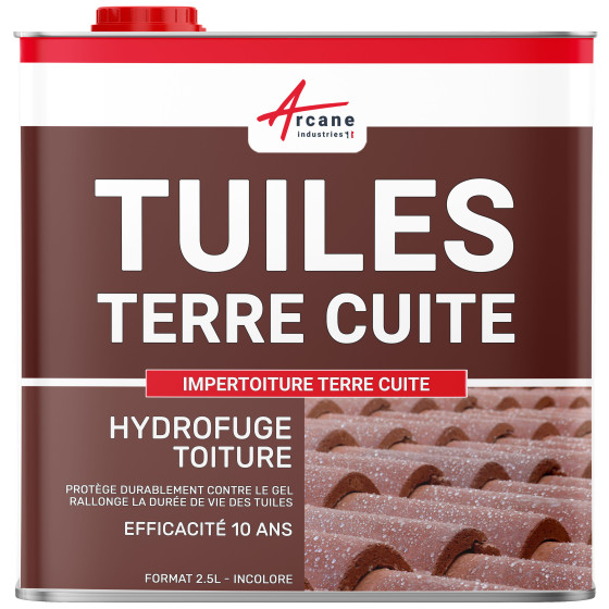 Hydrofuge impérméabilisant incolore pour tuiles en terre cuite: IMPERTOITURE TERRE CUITE-2-5L-Transparent-Couleur / Aspect Hydrofuge impérméabilisant incolore pour tuiles en terre cuite: IMPERTOITURE TERRE CUITE-2-5L-Transparent-Couleur / Aspect