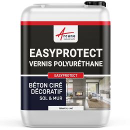 Vernis béton ciré décoratif pour sol mur - EASYPROTECT-10m2-Mate-Transparente-Aspect / Couleur