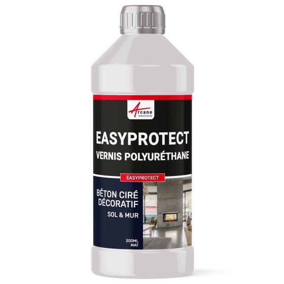 Vernis béton ciré décoratif pour sol mur - EASYPROTECT-2m2-Mat-Transparente-Aspect / Couleur