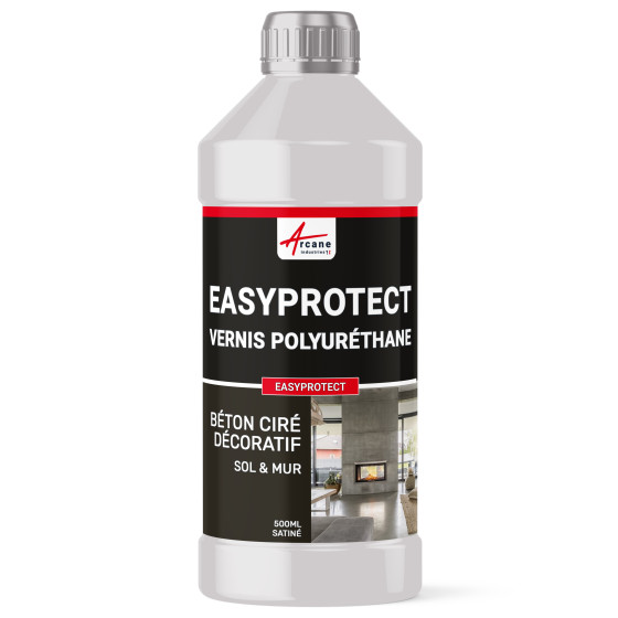 Vernis béton ciré décoratif pour sol mur - EASYPROTECT-5m2-Satinee-Transparente-Aspect / Couleur