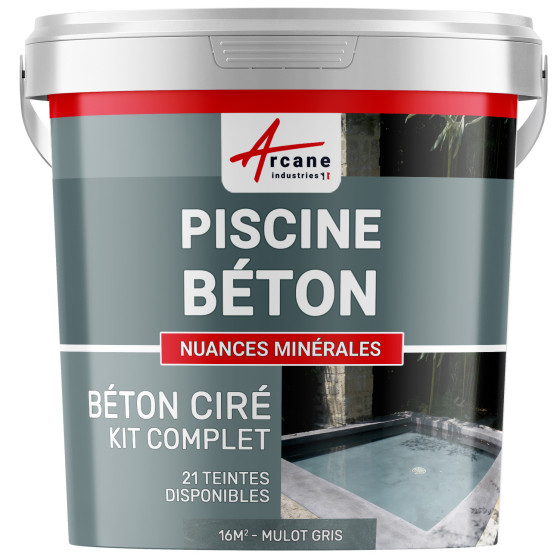 Kit B‚ton cir‚ piscine b‚ton - revˆtement ‚tanche PISCINE haute r‚sistance-Kit16m2-Mulot-Gris-Aspect / Couleur