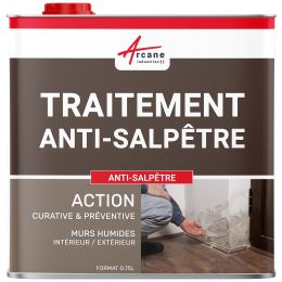 Produit de traitement anti-salpêtre : ANTISALPETRE-0-75L-jusqua-3m2-Couleur / Aspect