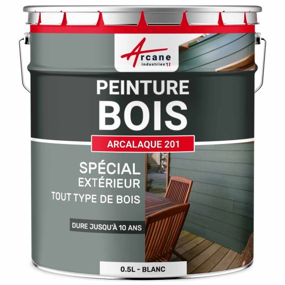 Peinture bois extérieur et intérieur 0.5L- ARCALAQUE 201- Blanc - Couleur / Aspect