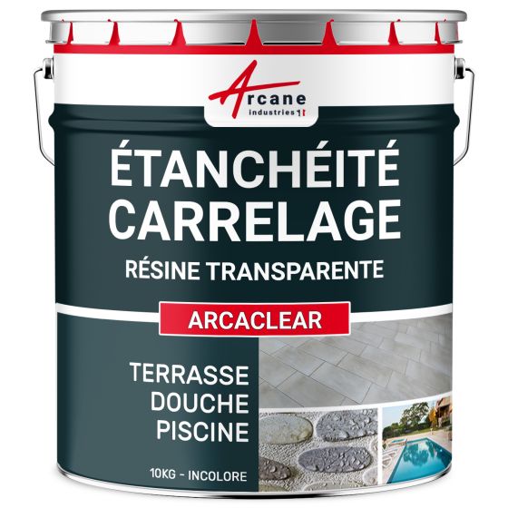 Résine étanchéité transparente polyuréthane pour terrasse, carrelage, piscine: ARCACLEAR-Couleur / Aspect