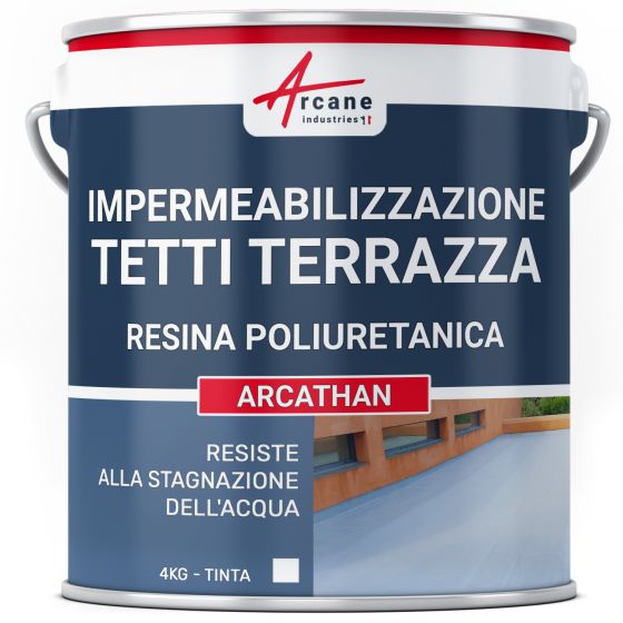 Impermeabilizzazione del tetto terrazza - Resina Poliuretanica Colorata: ARCATHAN 4 kg Bianco