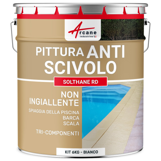 Vernice antiscivolo per pavimenti esterni e interni - RÉSINE SOLTHANE - 156 6 Kg Bianco