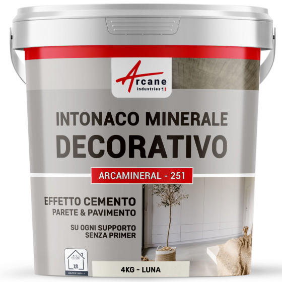 INTONACO MINERALE DECORATIVO COLORATO EFFETTO CEMENTO  4 kg Luna