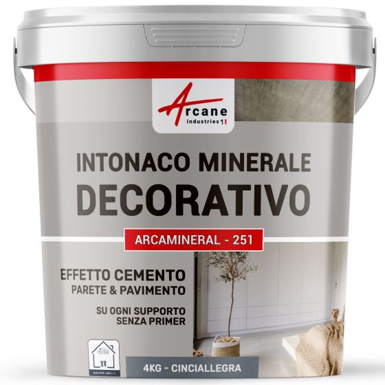INTONACO MINERALE DECORATIVO COLORATO EFFETTO CEMENTO  4 kg Cinciallegra