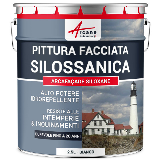 Pittura Esterna Silossanica - ARCAFAÇADE SILOXANE 2.5 L (+ o - 15 m² in 1 strato) Bianco Pittura Esterna Silossanica - ARCAFAÇADE SILOXANE 2.5 L (+ o - 15 m² in 1 strato) Bianco
