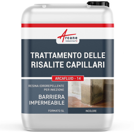 Barriera impermeabile, prodotto di iniezione per muro umido: ARCAFLUID - 14 5 L Barriera impermeabile, prodotto di iniezione per muro umido: ARCAFLUID - 14 5 L