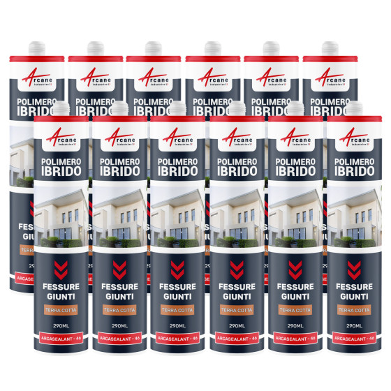 Mastice Polimero Ibrido per Fessure e Giunti: ARCASEALANT - 46 290 ml x 12 Terracotta