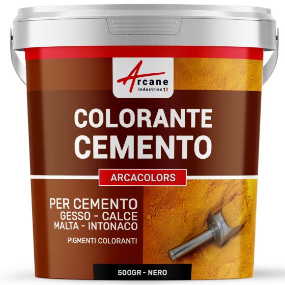 Colorante per cemento per intonaco, malta e cemento - ARCACOLORS 500 gr Nero