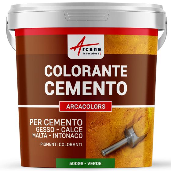 Colorante per cemento per intonaco, malta e cemento - ARCACOLORS 500 gr Verde