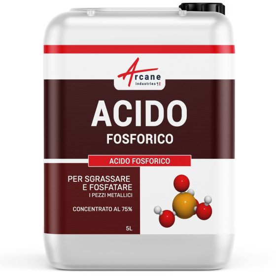 Acido fosforico per sgrassare e fosfatare i pezzi metallici: ACIDO FOSFORICO 5 L Acido fosforico per sgrassare e fosfatare i pezzi metallici: ACIDO FOSFORICO 5 L