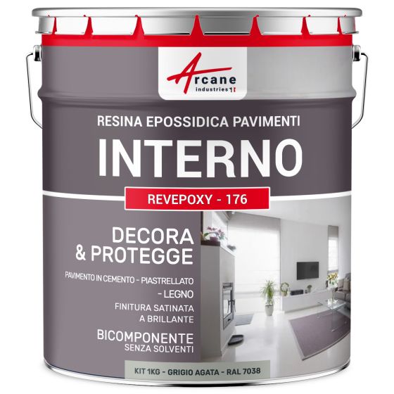 Resina Epossidica per Pavimenti Interni - REVEPOXY - 176 1 kg  RAL 7038 - Grigio Agata