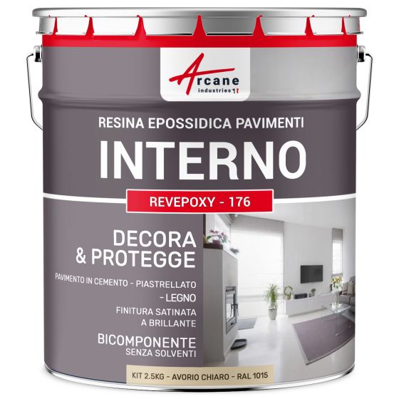Resina Epossidica per Pavimenti Interni - REVEPOXY - 176 2.5 kg  Avorio Chiaro - RAL 1015