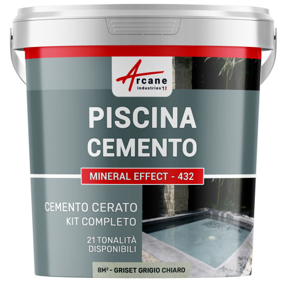 Kit Beton spatolato per piscina  8 m² Griset Grigio Chiaro