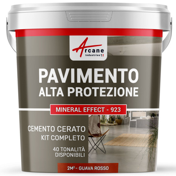 KIT CEMENTO CERATO PER PAVIMENTI  2 m²  Guava Rosso