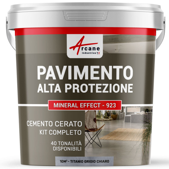 KIT CEMENTO CERATO PER PAVIMENTI  10 m²  Titanio Grigio Chiaro
