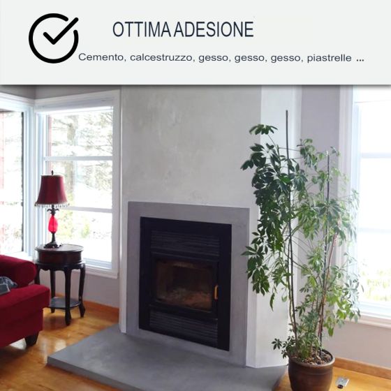 Kit Cemento Cerato per Camino 10 m²  Flanella Grigio Scuro