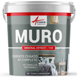 KIT CEMENTO CERATO PER PARETI 2 m² - Satinato Flanella Grigio Scuro