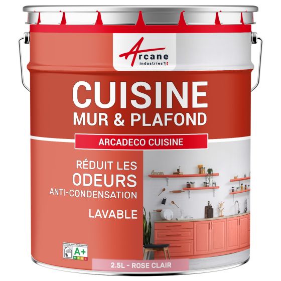 Peinture cuisine lessivable, mur et plafond : Arcadéco Cuisine Couleur / Aspect
