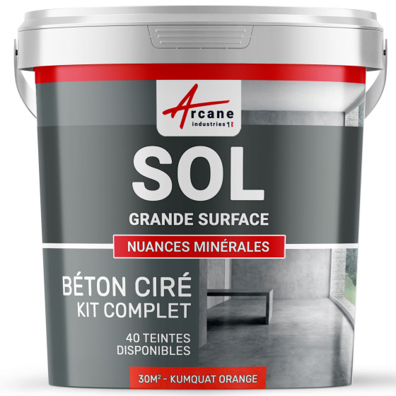 KIT BETON CIRE SOL GRANDE SURFACE HAUTE PROTECTION-Kit30m2-Kumquat-Orange-Aspect / Couleur