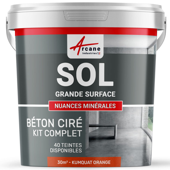 KIT BETON CIRE SOL GRANDE SURFACE HAUTE PROTECTION-Kit30m2-Kumquat-Orange-Aspect / Couleur