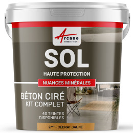 KIT BETON CIRE SOL HAUTE PROTECTION-kit2m2-Cedrat-Jaune-Aspect / Couleur