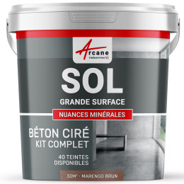 KIT BETON CIRE SOL GRANDE SURFACE HAUTE PROTECTION-Kit30m2-Marengo-Brun-Aspect / Couleur