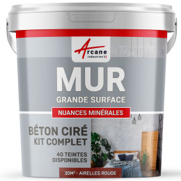 KIT BTON CIR MURS GRANDE SURFACE - B‚ton cir‚ sp‚cial murs-Kit30m2-Airelles-Rouge-Aspect / Couleur