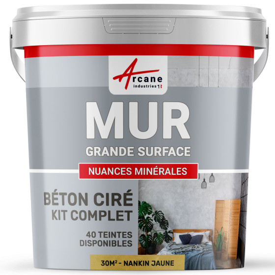 KIT BTON CIR MURS GRANDE SURFACE - B‚ton cir‚ sp‚cial murs-Kit30m2-Nankin-Jaune-Aspect / Couleur