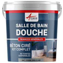 1-Main-Kit B‚ton Cir‚ Salle de Bain :  Enduit imperm‚able-kit2m2-Titane-Gris-clair-Aspect / Couleur