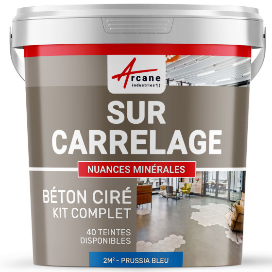 1-Main-KIT BETON CIRE SUR CARRELAGE-kit2m2-Prussia-Bleu-Aspect / Couleur